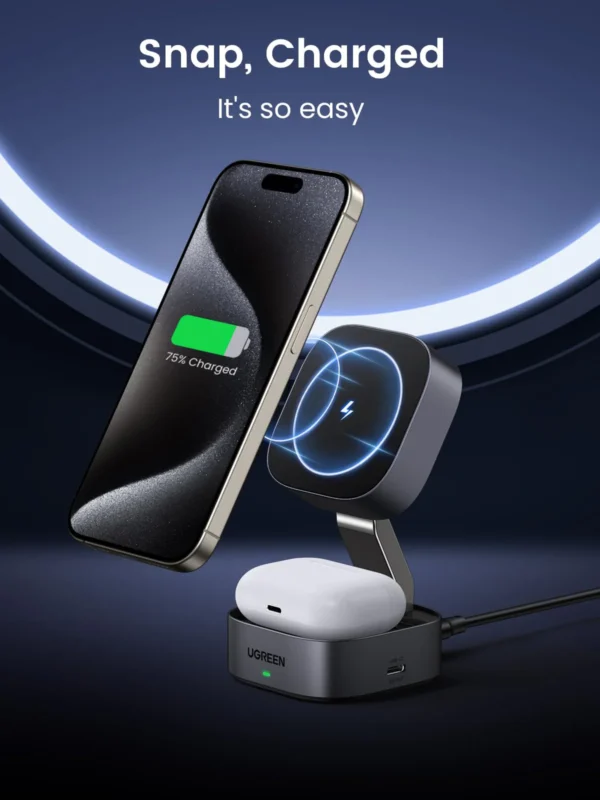 Ugreen 2-In-1 Magnetic Wireless Charger - Image 2